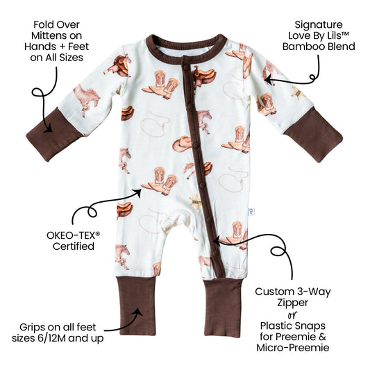 Paislee Bamboo Convertible Footie