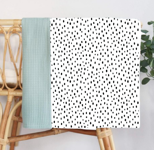 Polka Dot Muslin/Waffle Blanket