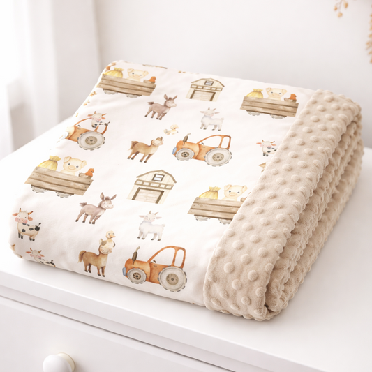 Farm Friends Minky Blanket